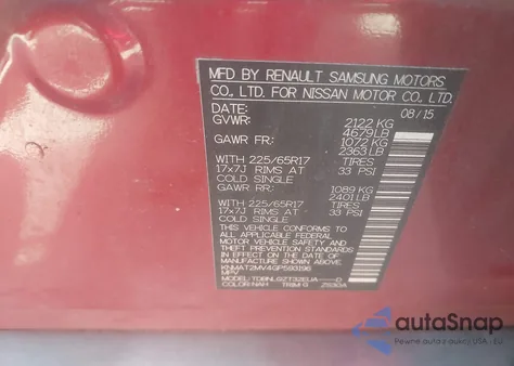 2016 Nissan Rogue Sv from USA, damaged, VIN KNMAT2MV4GP593196